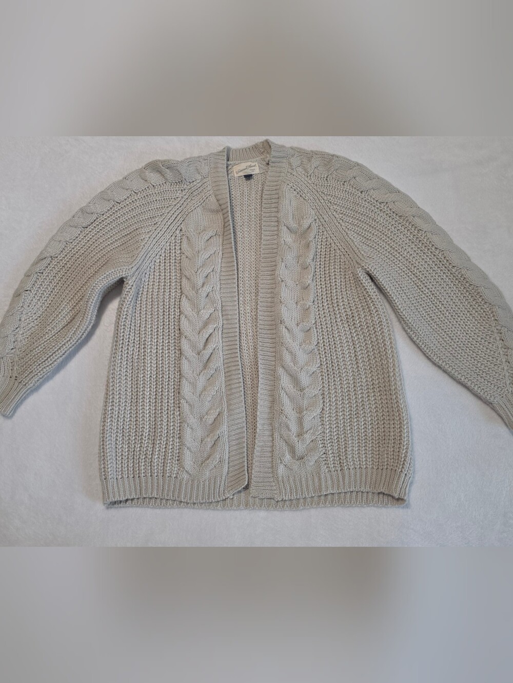 Universal Thread Cable Knit Cardigan Sweater Beige Size Small